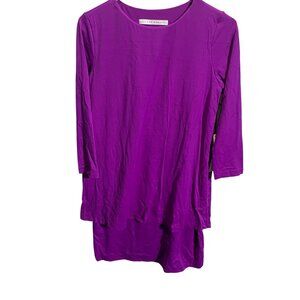 Susana Monaco Layer Crew Dress‎ Medium Aurora Purple New